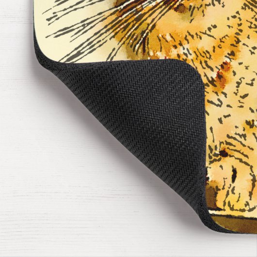 Niedliche Orange Kitty Whiskers Herznoase Wasserfa Mousepad (Ecke)