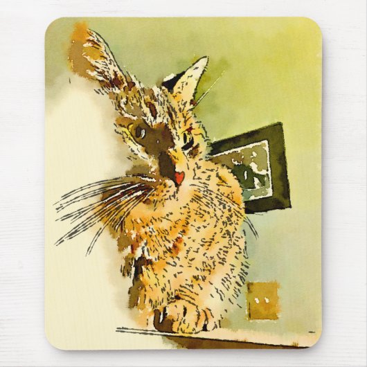 Niedliche Orange Kitty Whiskers Herznoase Wasserfa Mousepad (Vorne)