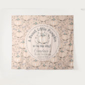 Niedliche Orange Little Pumpkin Baby Dusche Hinter Wandteppich (Vorderseite (Horizontal))