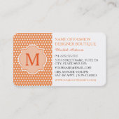 Niedliche Orange Polka Dosen mit Girly Monogram Mo Visitenkarte (Vorderseite)