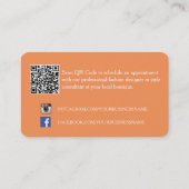 Niedliche Orange Polka Dosen mit Girly Monogram Mo Visitenkarte (Rückseite)