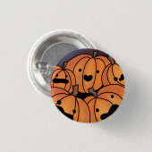 Niedliche Orange Pumpkin Patch Illustration Button (Vorne & Hinten)