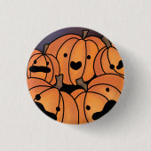 Niedliche Orange Pumpkin Patch Illustration Button (Vorderseite)