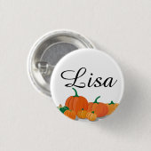 Niedliche Orange Pumpkins Button (Vorne & Hinten)