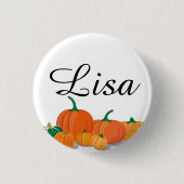 Niedliche Orange Pumpkins Button (Vorderseite)
