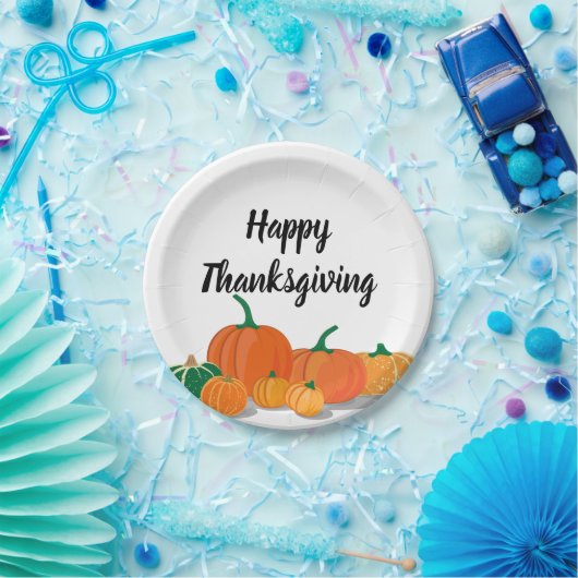 Niedliche Orange Pumpkins Pappteller (Party)