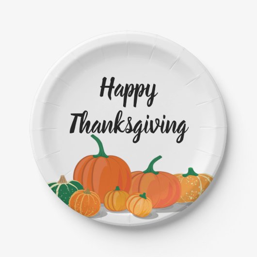 Niedliche Orange Pumpkins Pappteller (Vorderseite)