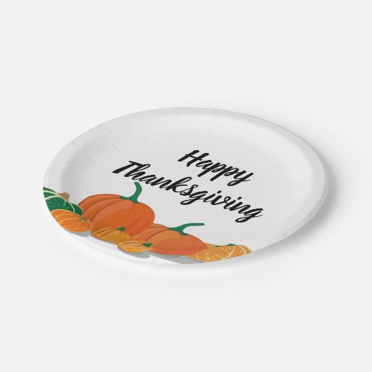 Niedliche Orange Pumpkins Pappteller (Schrägansicht)