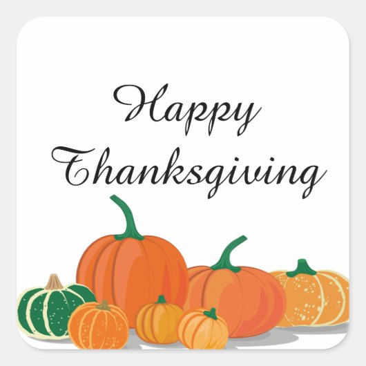 Niedliche Orange Pumpkins Quadratischer Aufkleber (Vorderseite)