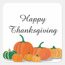Niedliche Orange Pumpkins Quadratischer Aufkleber