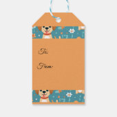 Niedliche Orange Puppy-Blume Geschenkanhänger (Rückseite)