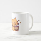 Niedliche Orange Tabby Cat Drink Boba Tee Kaffeetasse (VorderseiteRechts)