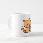 Niedliche Orange Tabby Cat Drink Boba Tee Kaffeetasse (Vorderseite Links)