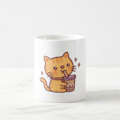 Niedliche Orange Tabby Cat Drink Boba Tee Kaffeetasse (Mittel)