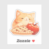 Niedliche Orange Tabby Cat und Apple Pie Sticker (Blatt)