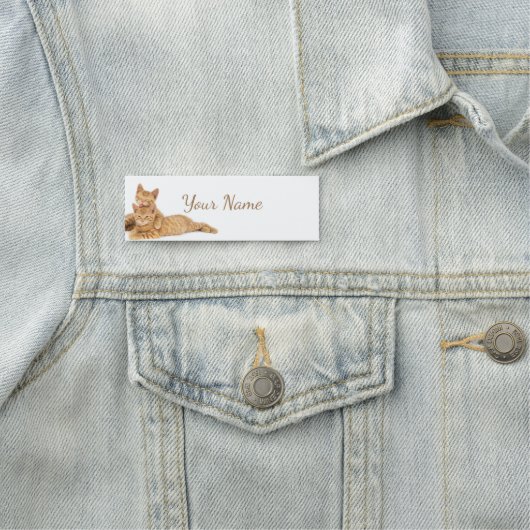 Niedliche Orange Tabby Katzen Kätzchen Custom Namensschild (Beispiel)