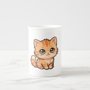 Niedliche Orange Tabby Kitten Spezialtasse Porzellantasse