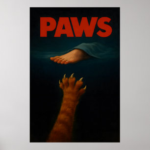 Niedliche Orange Tabby vs Menschenfuß Poster