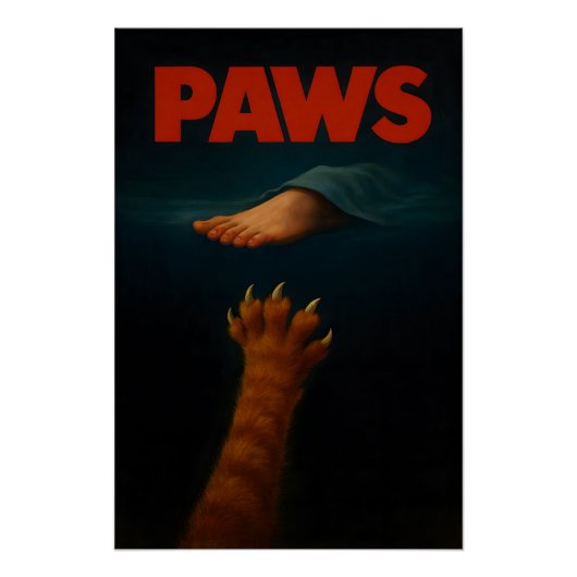 Niedliche Orange Tabby vs Menschenfuß Poster (Vorderseite)