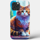 Niedliche Orange- und Weiße Katze im Stadtfenster Case-Mate iPhone Hülle (Rückseite)