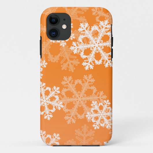 Niedliche Orange- und Weißschneeflocken Case-Mate iPhone Hülle (Rückseite)