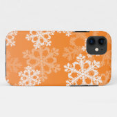 Niedliche Orange- und Weißschneeflocken Case-Mate iPhone Hülle (Rückseite (Horizontal))