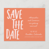 Niedliche Orange Whimsical Wedding rettet das Datu (Vorderseite)