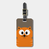 Niedliche orangefarbene Fettkatze mit Taupe und Na Gepäckanhänger (Vorderseite vertikal)