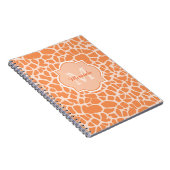 Niedliche Orangefarbene Giraffe Print Monogram und Notizblock (Rechte Seite)