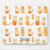 Niedliche orangefarbene Punkte und Katzen Mousepad (Vorne)