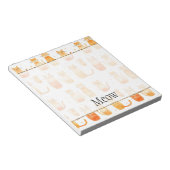 Niedliche orangefarbene Punkte und Katzen Notizblock (angewinkelt)