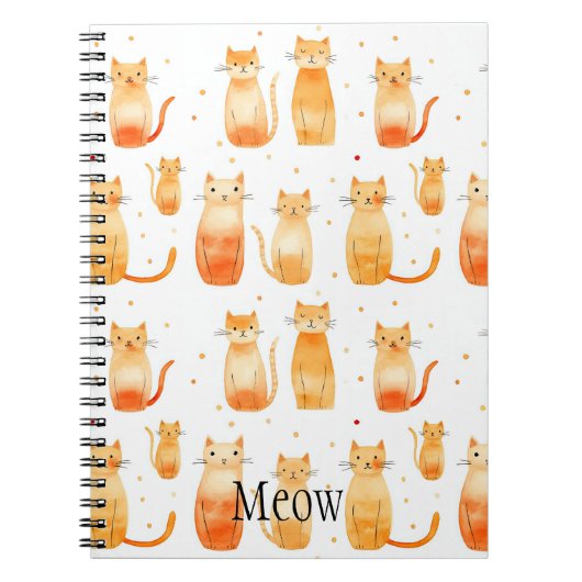Niedliche orangefarbene Punkte und Katzen Notizblock (Vorderseite)