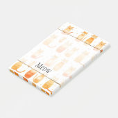 Niedliche orangefarbene Punkte und Katzen Post-it Klebezettel (angewinkelt)