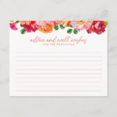 Niedliche orangefarbene und hellrosa Blütenkarte Begleitkarte (Vorderseite)