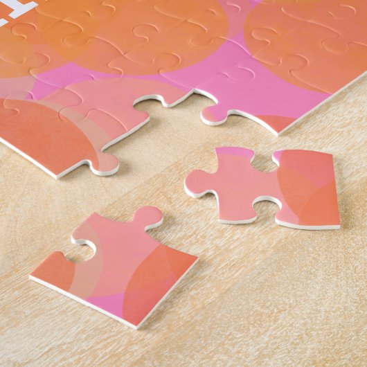 Niedliche Orangefarbene Wasserkreise Moderne Geome Puzzle (Seite)