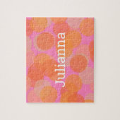 Niedliche Orangefarbene Wasserkreise Moderne Geome Puzzle (Vertikal)