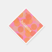 Niedliche Orangefarbene Wasserkreise Moderne Geome Serviette (Ecke)