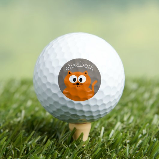 Niedliche Orangefette Katze mit Taue Personalisier Golfball (Insitu T-Shirt)