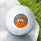 Niedliche Orangefette Katze mit Taue Personalisier Golfball