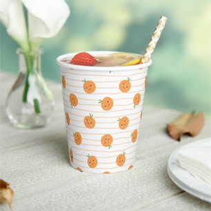 Niedliche Orangen drucken - Papiergruppen Pappbecher