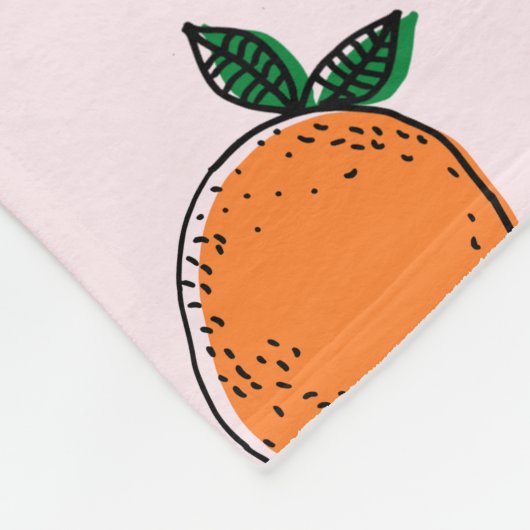 Niedliche Orangen-Fleece-Blanke Fleecedecke (Ecke)