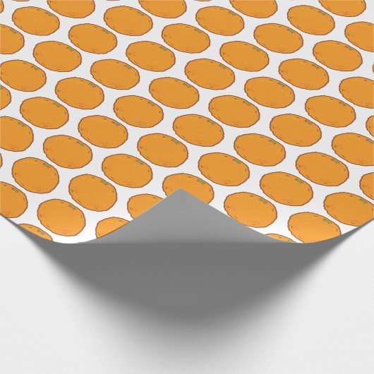 Niedliche Orangen Geschenkpapier (Ecke)