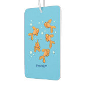 Niedliche Orangen-Goldfisch-Cartoon-Abbildung Autolufterfrischer (Links)