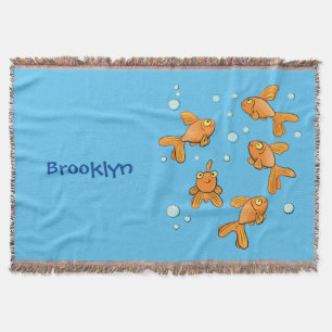 Niedliche Orangen-Goldfisch-Cartoon-Abbildung Decke