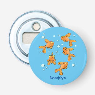 Niedliche Orangen-Goldfisch-Cartoon-Abbildung Flaschenöffner