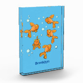 Niedliche Orangen-Goldfisch-Cartoon-Abbildung Fotoblock (Links)