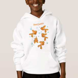 Niedliche Orangen-Goldfisch-Cartoon-Abbildung Hoodie