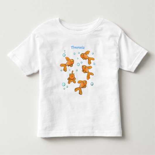 Niedliche Orangen-Goldfisch-Cartoon-Abbildung Kleinkind T-shirt (Vorderseite)