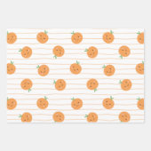 Niedliche Orangen-Printwerbung - Set für Papierver Geschenkpapier Set (Vorderseite)
