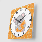 Niedliche Orangen-Slip-Küchenmauer Quadratische Wanduhr (Winkel)